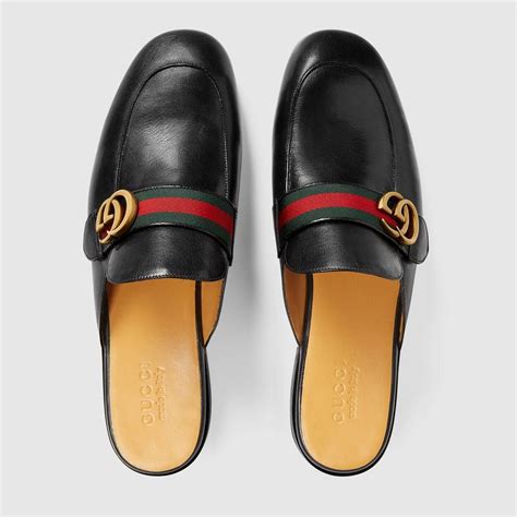 gucci princetown shoes|Gucci princetown striped slippers.